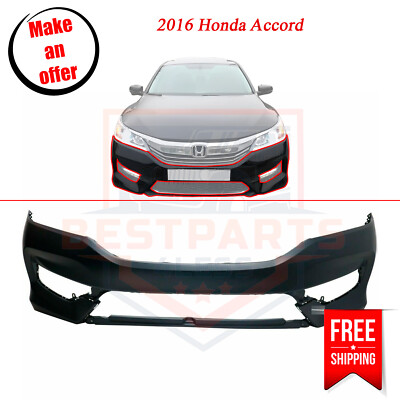 Evan-Fischer Front Bumper Cover + Left Fender Kit – Primed – For 2016-2017 Honda Accord Sedan (4cyl/6cyl)
