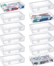 Kingrol 12 Pack Clear Plastic Storage Containers with Lids, 8 x 5 x