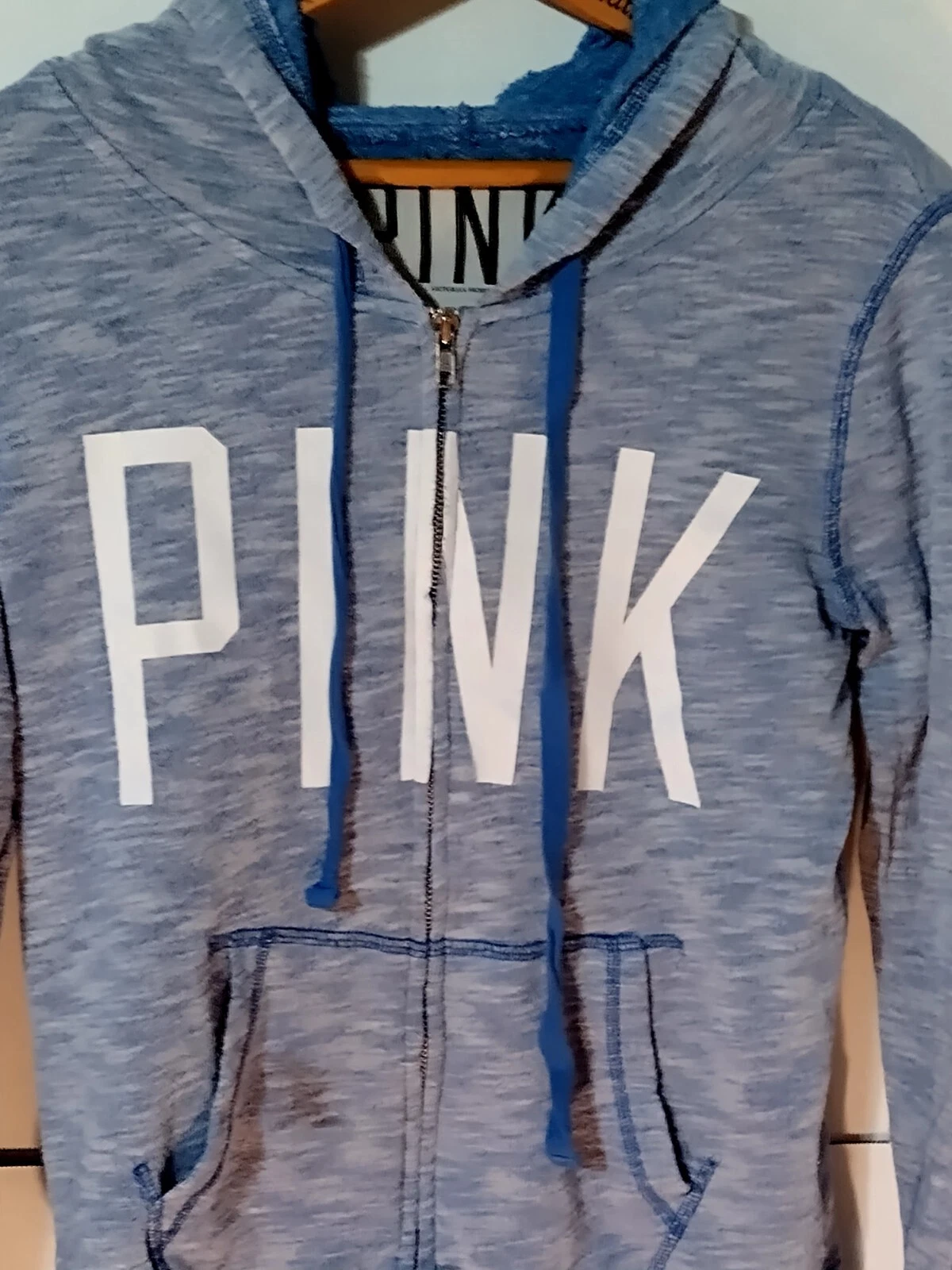 UNDERCOVER Giacca Victoria's Secret's rosa blu con cappuccio e zip