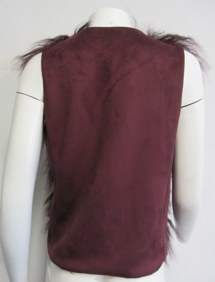 RINO & PELLE  eggplant Mongolian Lamb fur & ultra- suede vest sz 38/ 4 — 第 4/4 张图片