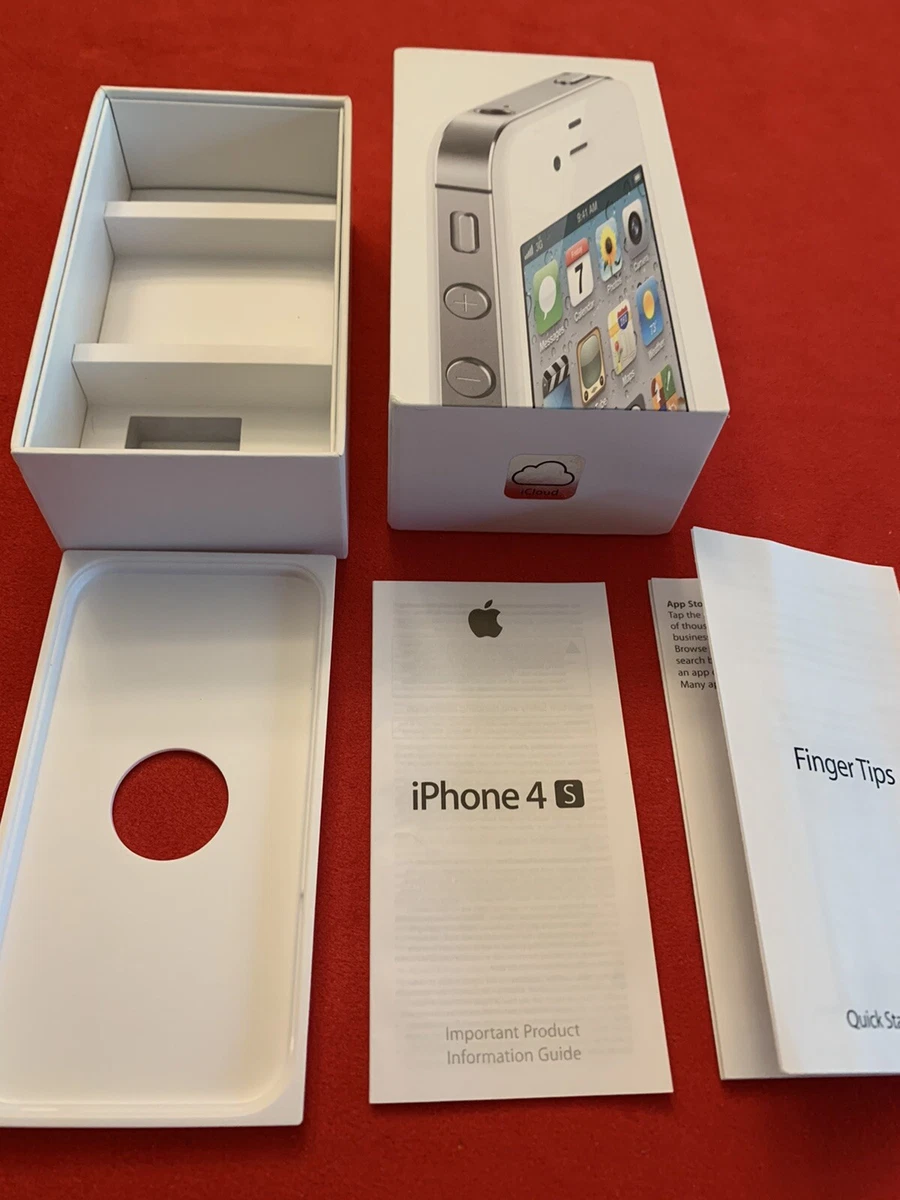 iPhone 4s 16GB - Empty Box & Tray ONLY Quick Start Guide Information Guide