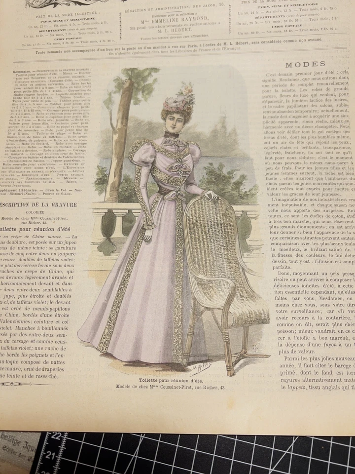 LA MODE ILLUSTREE ZEITSCHRIFT 1897 VINTAGE JOURNAL RETRO MAGAZIN FRANCE PARIS - Bild 3 von 4