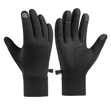 Winter Gloves Men Women, Touch Screen Gloves Running Gloves Large Black