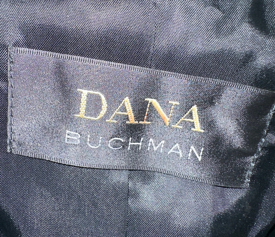 Chaqueta para mujer Dana Buchman 6 negra de charol genuino Foto 4 de 4