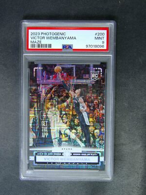 2023-24 Panini Photogenic Victor Wembanyama #200 RC Rookie Maze 1/25 #JSY PSA 9