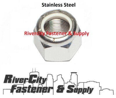 (6) 5/8-18 Stainless Steel Nylon Insert Lock Nuts  Fine Thread  5/8x18 Nut