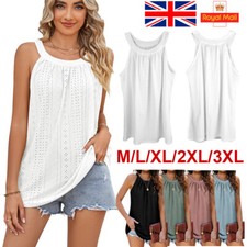PLUS SIZE Womens Halter Cami Vest Tops Ladies Summer Sleeveless Tank T-shirt Tee