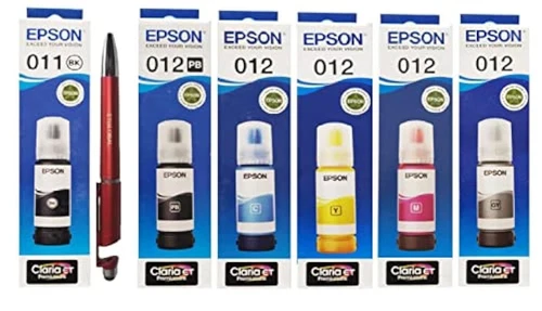 Epson 011 PB 012 B/C/Y/M/Gr Ink Bottle (Set of 6) for L8180 Photo Paper