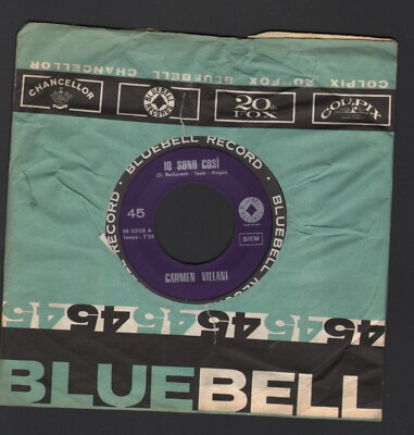 CANTAGIRO 63-CARMEN VILLANI IO SONO COSI'+1 cover THE LOVE OF A BOY-BACHARACH
