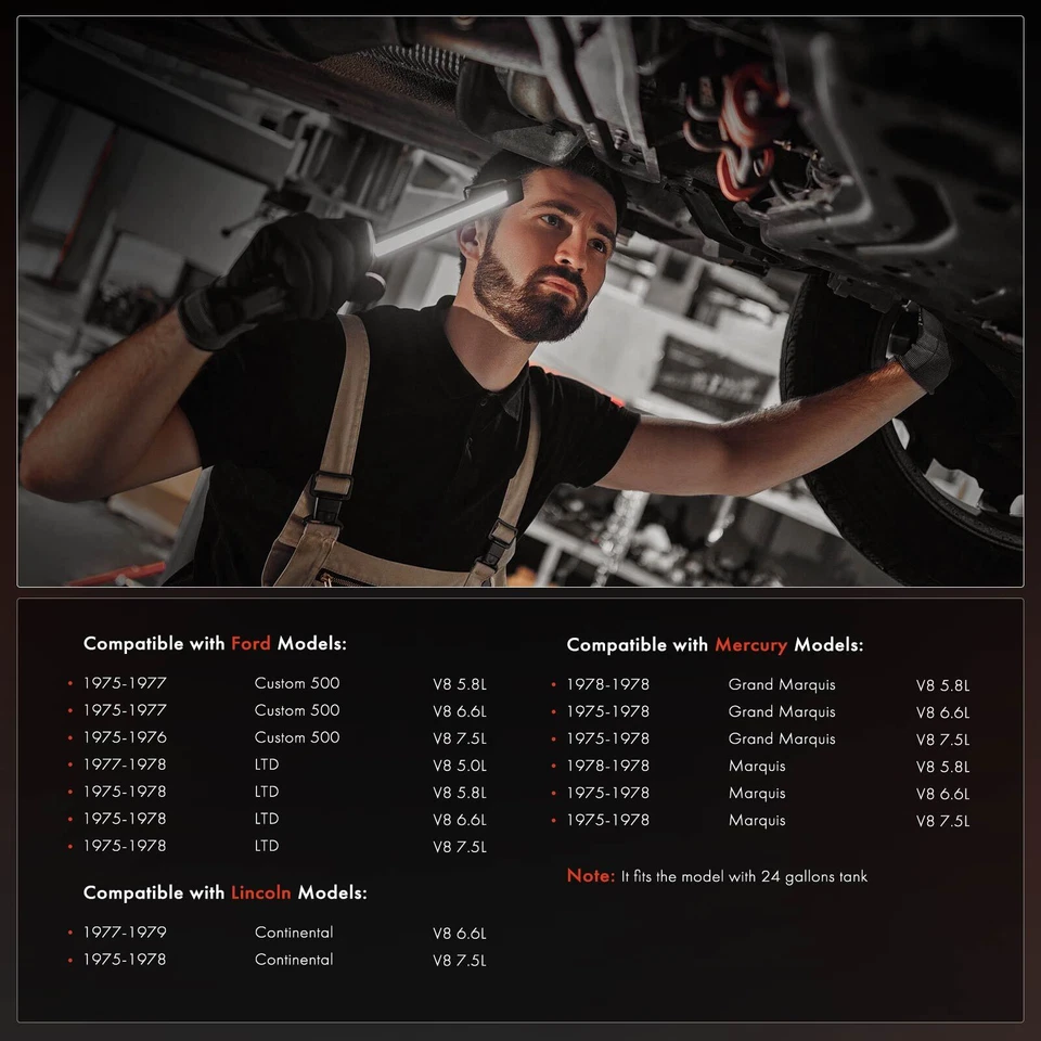 24 Gallons Fuel Tank for Ford LTD Custom 500 Lincoln Continental Mercury Marquis - Image 3 of 4