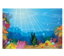 Oriental Trading 9x6ft Under the Sea Plastic Backdrop 1 set with 3pcs