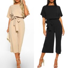 Ladies Wide Leg Playsuit Casual Womens Jumpsuit Size 6-12 NEW Evening Party