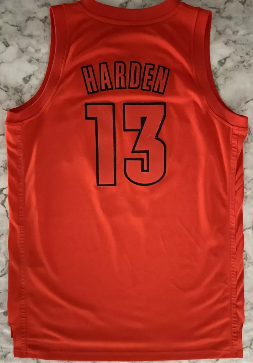Rare Adidas NBA Oklahoma City Thunder James Harden Orange Basketball Jersey