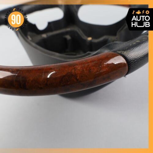 03-09 Mercedes R230 SL500 CLK320 CLK550 Steering Wheel Walnut Wood Black OEM - Picture 5 of 23