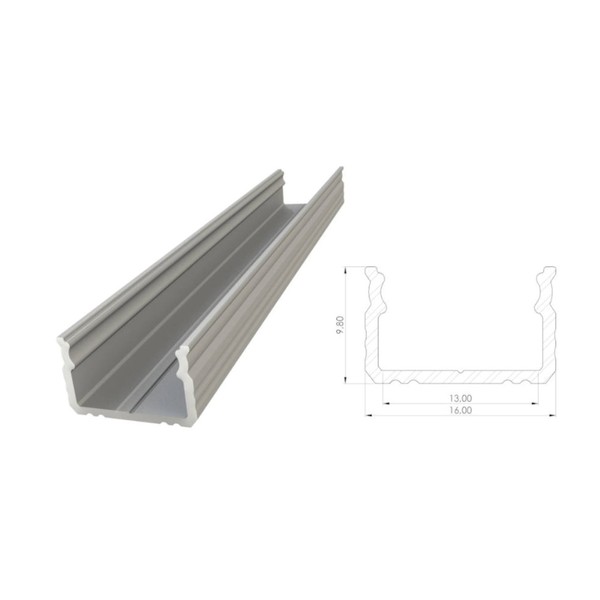 LED OberfläChenprofil Anode Silber 9X16Mm AL12-GLS2-AS-3000-image