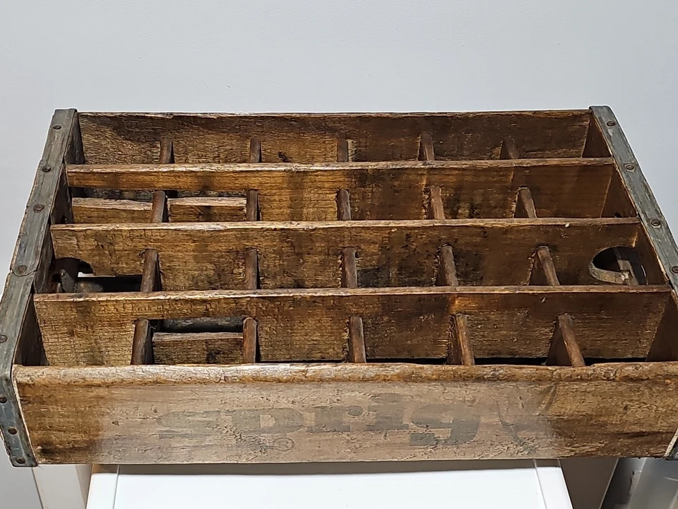 Porta 24 cajas vintage de madera de soda Sprig años 50 Foto 2 de 4