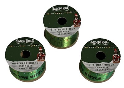 Lot 3 Snoop Dogg 1.5 x60  Gift Wrap Ribbon New; Dogg Supply/Through the Hizzle