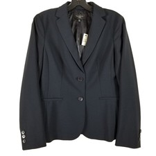 Talbots Petites Navy Blue Wool Blend Two Button Blazer Jacket 6P NWT 41056367