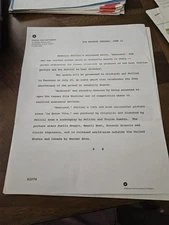 Rare Original Warner Bros. press release announcing Federico Fellini's "Amarcord