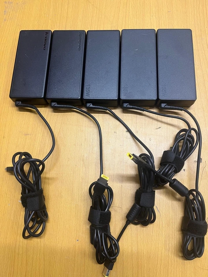 Chargeur Lenovo 135W Original – Embout Carré Jaune (Slim Tip)  – Occasion A+