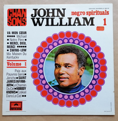 JOHN WILLIAM: Negro Spirituals 1 - LP 33T POLYDOR 658155 Frankreich 1969 EX-Zustand