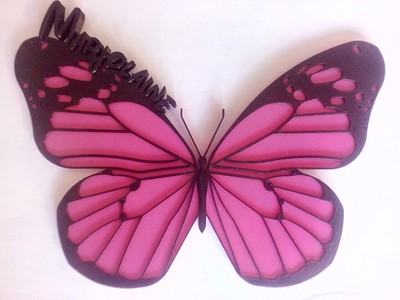 Türschild mit Vornamen / Motiv Schmetterling Monarch