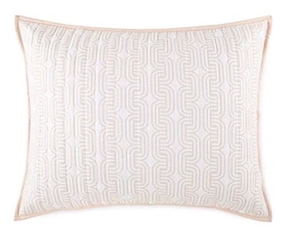 Home Expressions Rounded Geo Pillow Sham  Size King Pale Blush Free Shipping    
