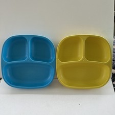 RePlay Divided Plates Toddler Kids Stackable Camping BPA Free Set of 2