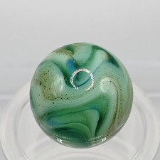 .65" Vintage Alley Blue Green Aventurine Lutz Swirl Marble Q94