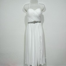 white rhinestone bridal wedding evening prom formal dress gown dancing queen