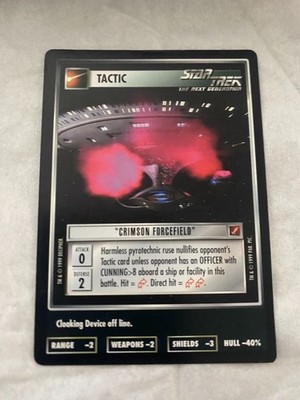 Star Trek CCG 1E Blaze of Glory CRIMSON FORCEFIELD Card NEVER PLAYED