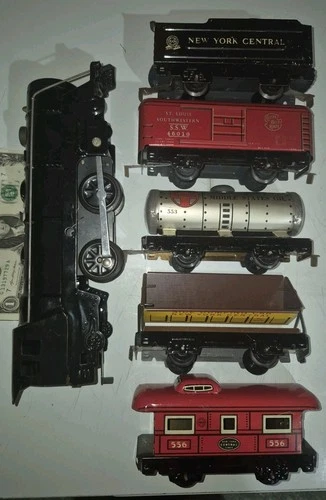 Vtg Louis Marx &Co Wind Up Tin Train Untested No Key Excellent Condition