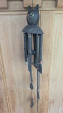 Black Cat Folk Art wind Chime Vintage Halloween Decoration Wooden bamboo