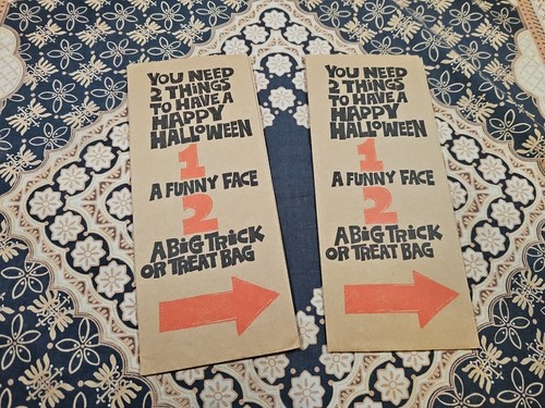 Unused VTG HI-BROWS American Greetings HALLOWEEN TRICK OR TREAT BAG Card (c)1965