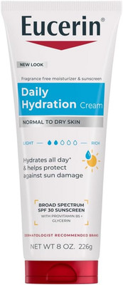 Daily Hydration Broad Spectrum SPF 30 Sunscreen Body Cream for Dry Skin, Fragran