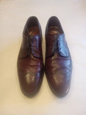 Men's Allen Edmonds Lombard Wingtip Brown Leather Oxford Shoes 13D Scruffed