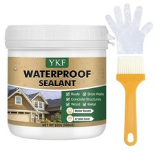 Transparent Waterproof Sealant 16 Oz, Clear Water-Based Invisible Leak Repair...