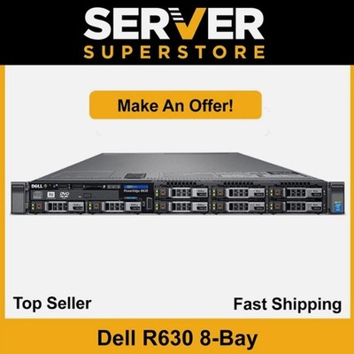 Dell PowerEdge R630 Server 2x E5-2643 V4 3.4GHz=12 Cores H730 128GB RAM 2x trays