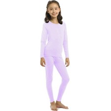 Girl  s Thermal Underwear Set Kids Long Johns Fleece Lined Base Layer Top  Bo...