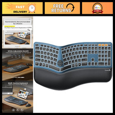 Backlit Bluetooth Ergonomic Wireless Split Keyboard with Wrist Rest, Rechargeabl