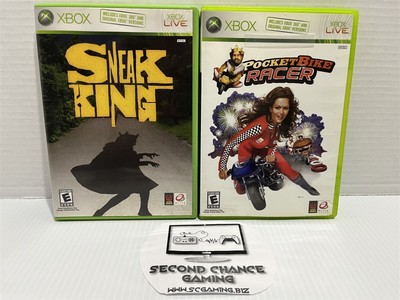 Pocket Bike Racer + Sneak King (Xbox 360 2006) Burger King Games Bundle -CIB 
