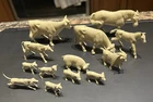 Vintage MARX farm playset tan animals-cows-horse-dog-goat-sheep-pigs