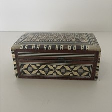Handmade Wood Mosaic Rectangular Jewelry Box,...