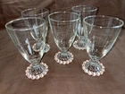 Set of 5 Vintage Anchor Hocking Boopie Goblets  Bubble Footed Glasses   1950s
