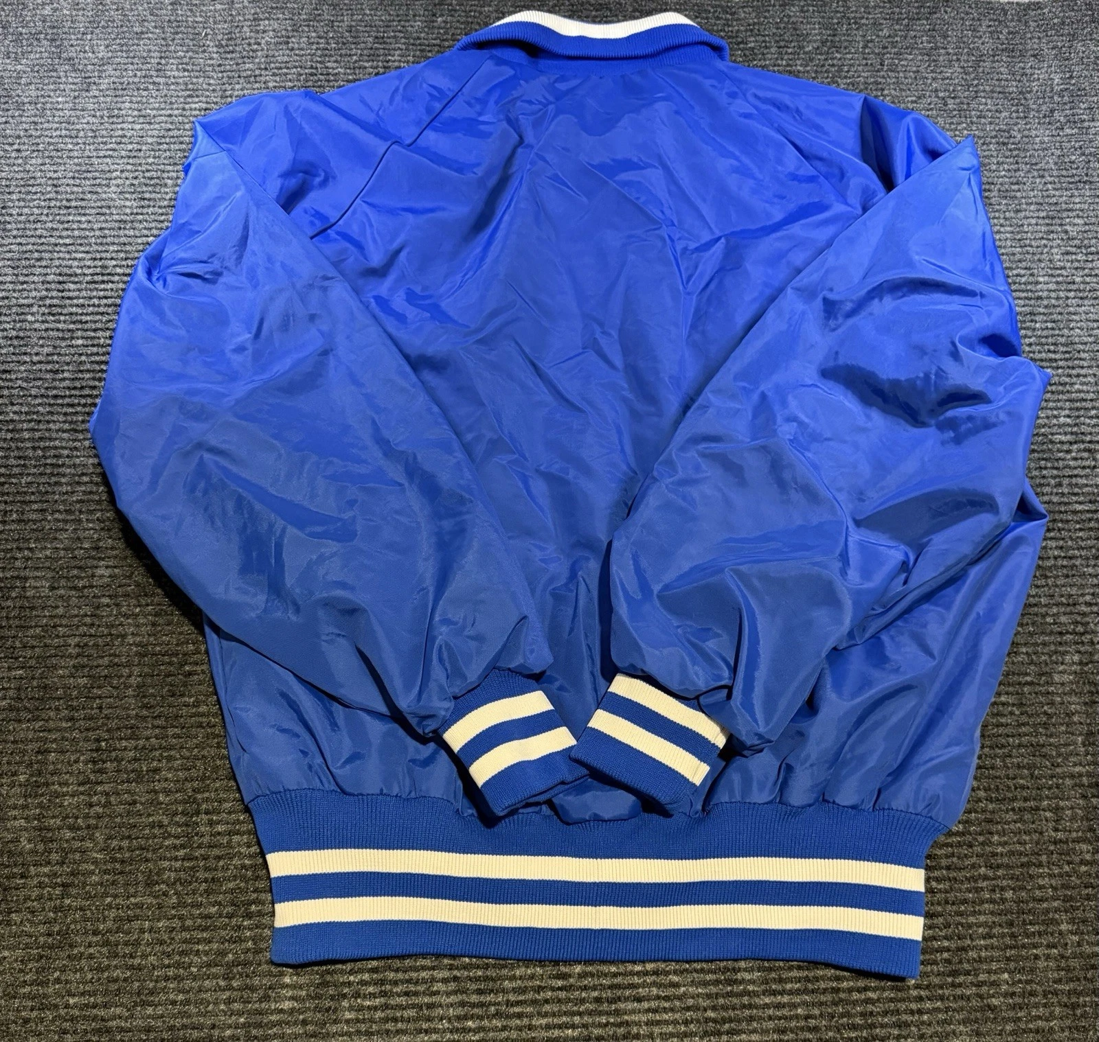 Vintage 80s 90s Champion Pla-Jac Dunbrooke Bomber Jacket Mens L Blue Made USA - product detail image 2