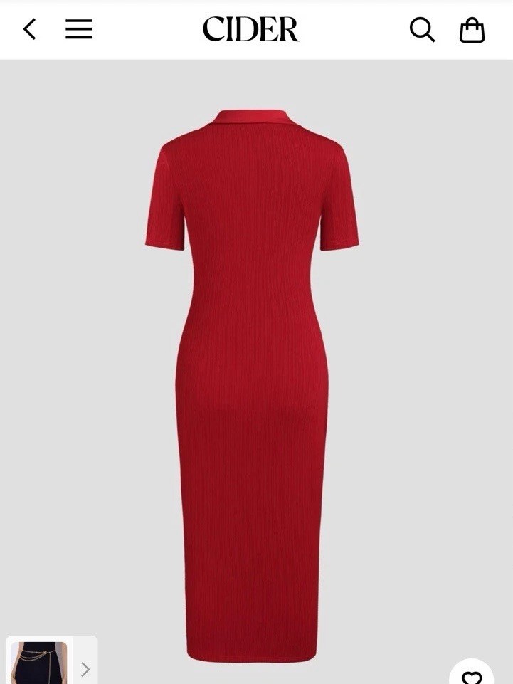 Cider SOLID POLO SPLIT KNITTED MIDI - image 3