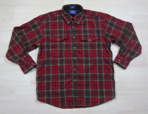 Pendleton, Vintage Pendleton Wool Plaid Flannel Shirt (L) Button-Up Workwear Cabin Core