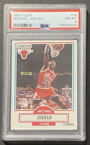1990 Fleer MICHAEL JORDAN PSA 8 Card #26