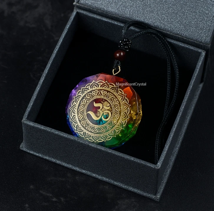 Orgonite Pendant 7 Chakra Healing Talisman Necklace Crystal Women Men Jewelry - Image 3 of 4