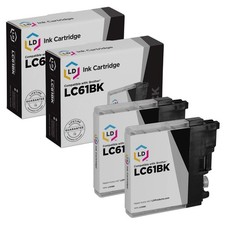 LD Compatible 2PK LC61BK Brother LC61 Black Ink Cartridge MFC-5895cw DCP-585CW
